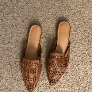 Brown braided mules